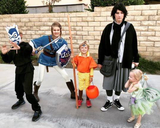 Heder family celebrating Halloween in 2018.